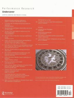 Back cover of Performance Research: Volume 26 Issue 8 - Undercover